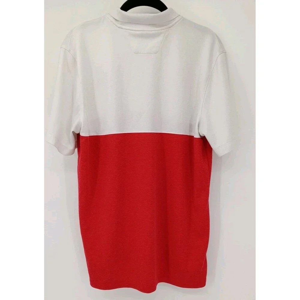 Nike Dri-FIT Samford Bulldogs Polo Shirt Large NCAA Football Colorblock Red